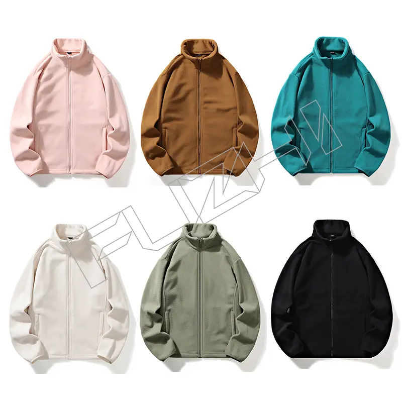 FZJA-1001 Fleece jacket unisex couple thick autumn and winter household outfitting sports hoodie cardigan coat top