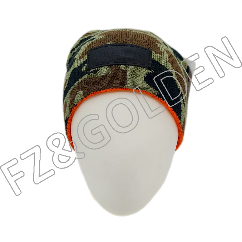 Warm Knitted Winter Camouflage Beanie Hat