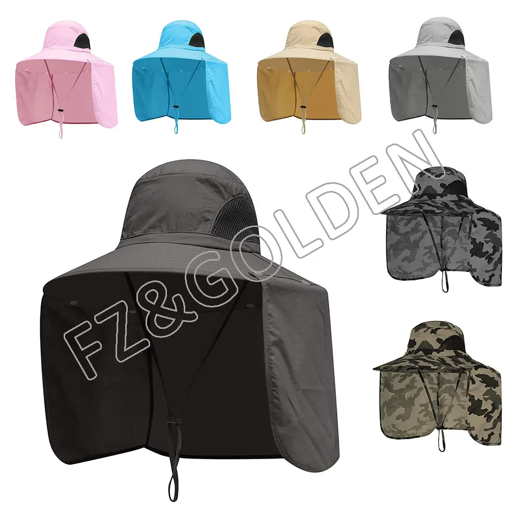 Wholesale Fur Hat Suppliers – 
 Summer Outdoor Hunting Fishing Custom Logo Bucket Sun Hat with Adjustable Strap  – FUZHI