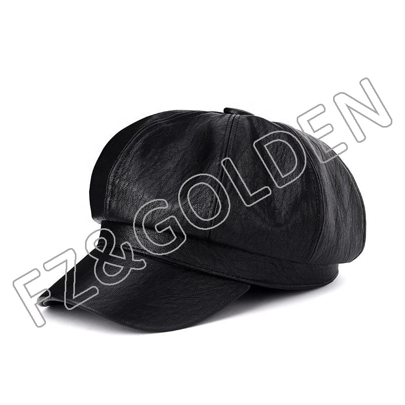 FZBH-2001  Newsboy Plain Cabbie Gatsby Ivy Leather Visor Beret Caps for Women