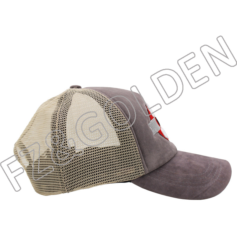 High-Quality Military Cap Manufacturers - 
 5 Panel Flannel+Mesh Trucker Cap   - FUZHI