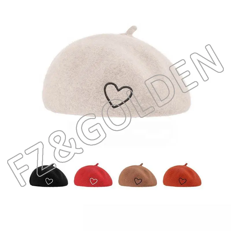 Wholesale Winter Hat Set – 
 French Wool Solid Color Classic Winter Warm Artist Painter Berets Women Hat  – FUZHI