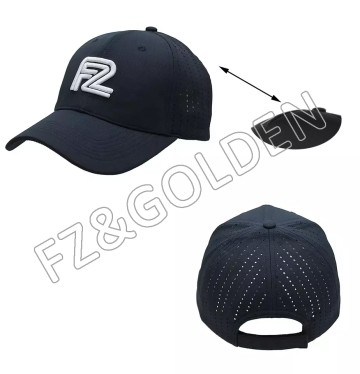 FZBC20250722 Custom Men High Quality 5 Panel Logo Sport Dad Hat Laser Cut Hole Perforated Basebal...