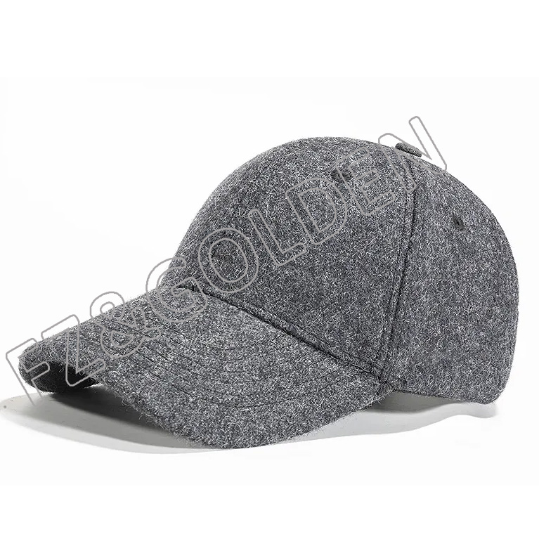 FZWC-1002 High quality custom wool fur baseball thick fitted fashion hat warm winter outdoor sports women cap