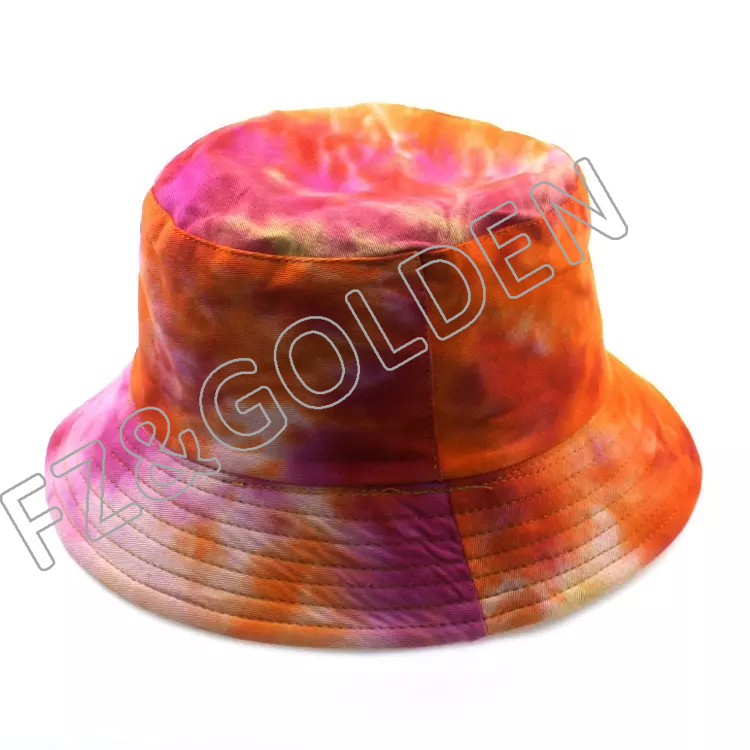 FZFH20250716 Wholesale High Quality Fashion Trendy Designer Custom Surfing Tie Dye Printing Colorful Reversible Bucket trendy women hat