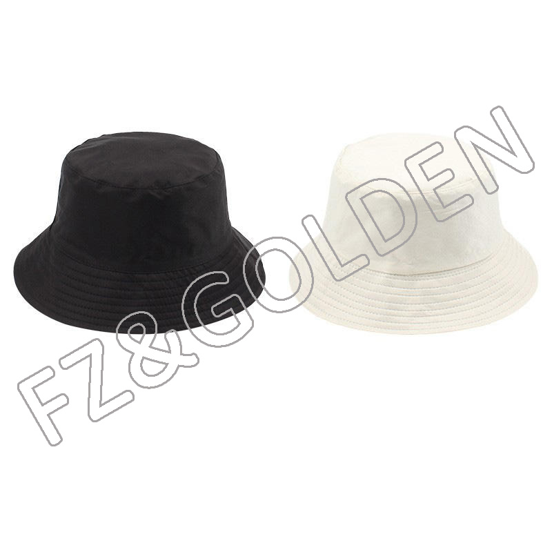 Best-Selling Kids Hat Supplier - 
 Sun Summer double side plain cotton custom logo fisherman bucket hat  - FUZHI
