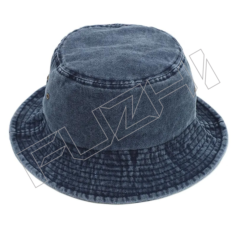 FZFH20250626 Reversible Summer Custom Logo Allover Printed and Embroidered Cotton Beach Wide Brim Bucket Hats For Unisex