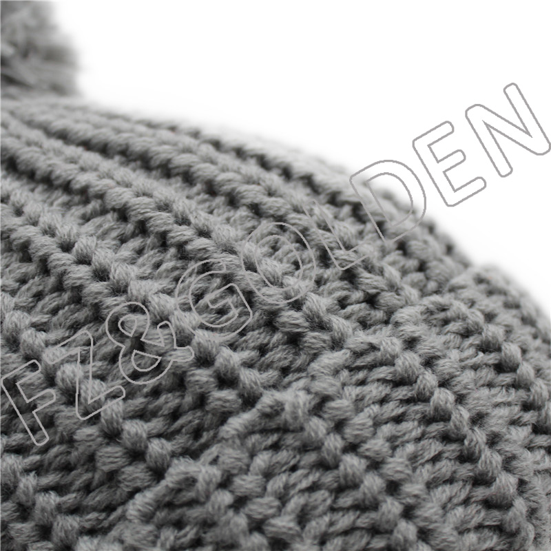Export Acrylic Beanie - 
 Polyester Knitted Hat With Ball  - FUZHI