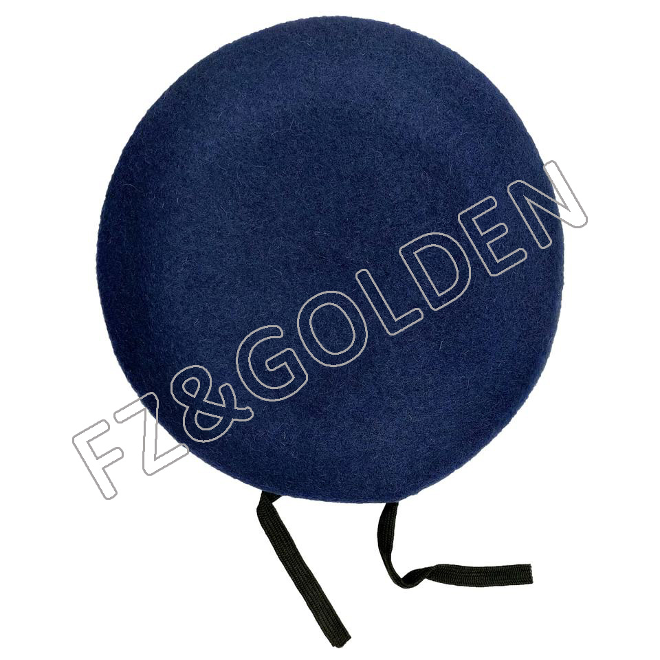Cheapest Men Beanie Hat Manufacturer - 
 Army Military Flash Midnight Navy Blue Custom Berets  - FUZHI