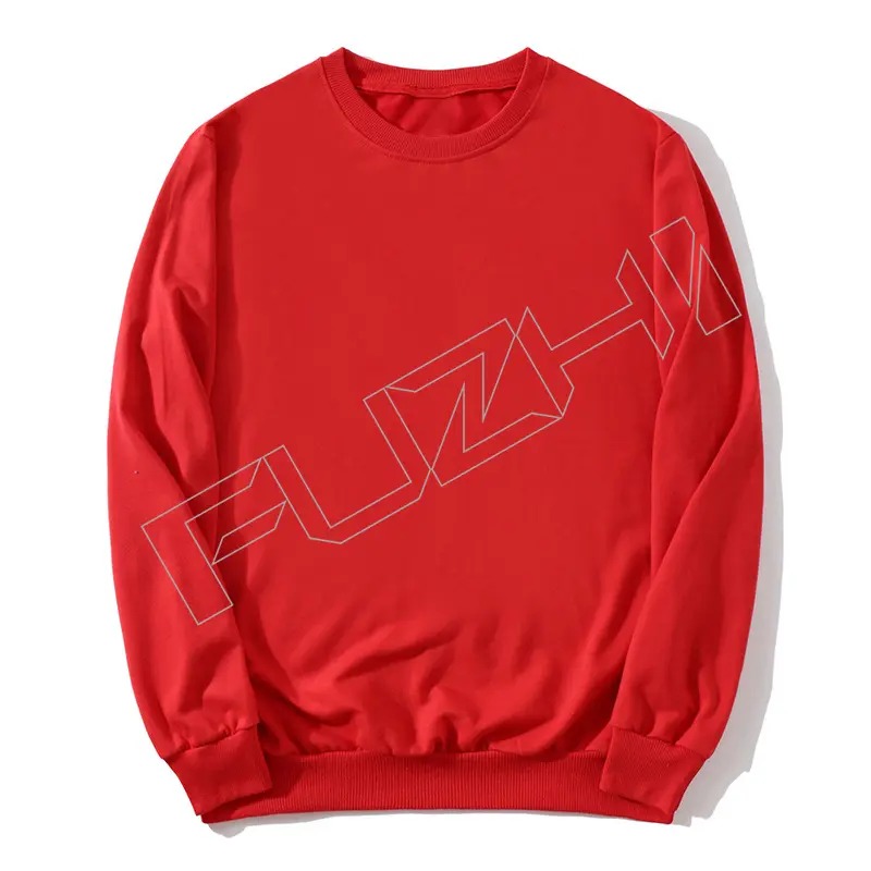 FZSW-1000 Loose casual solid color men and women terry sweatshirt crew-neck sports long-sleeved tops simple solid color with sweatshirt