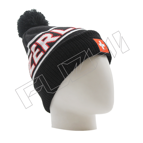FZBH20250623-3 Jacquard Knitted Beanie with Pom