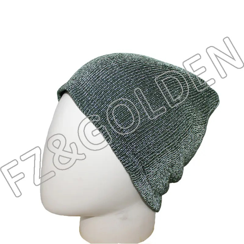 Reflective Unisex Acrylic Knitted Beanie (5)