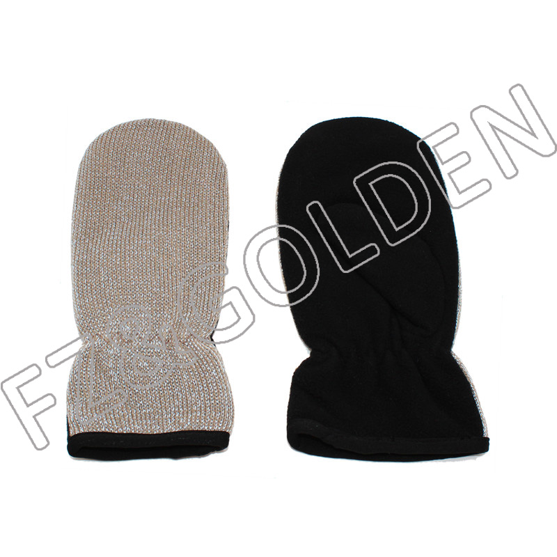 OEM/ODM Cotton Glove Supplier - 
 Reflective Knitted Adult Mitten  - FUZHI