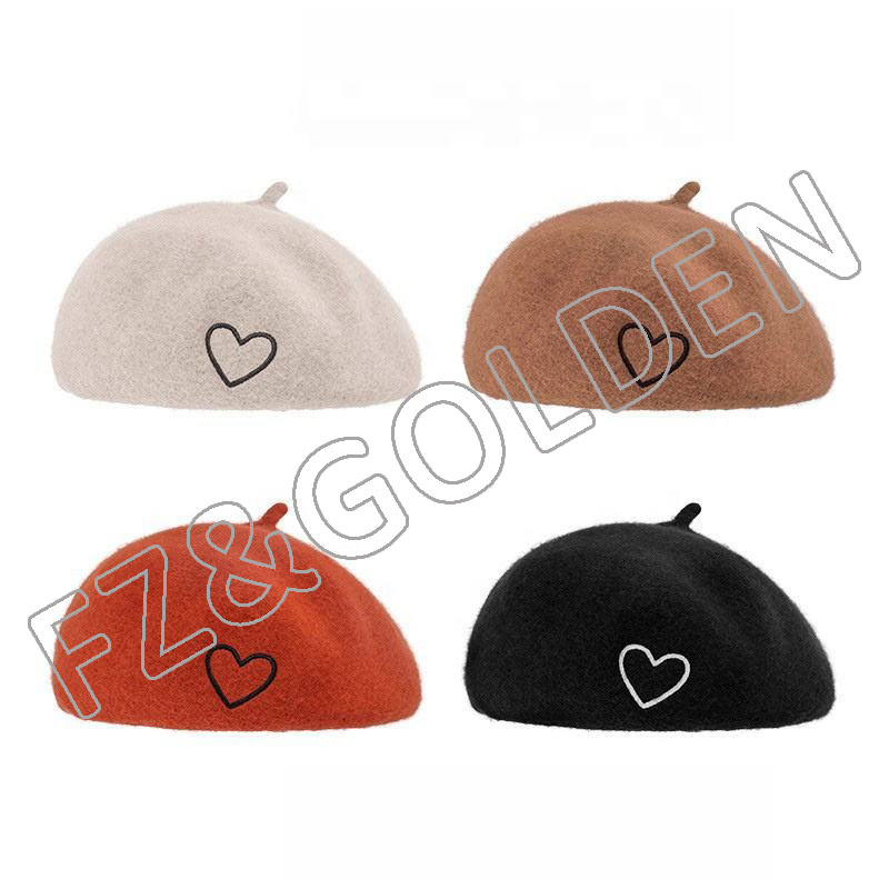 Wholesale Winter Hat Set - 
 French Wool Solid Color Classic Winter Warm Artist Painter Berets Women Hat  - FUZHI