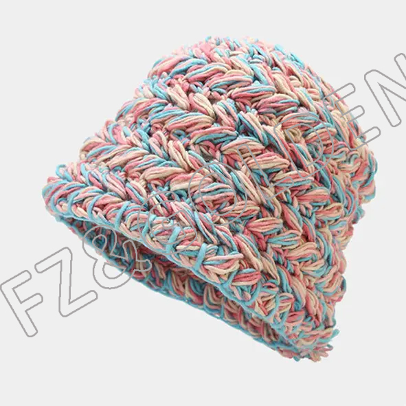 FZBH20250626-2 Excellent  New fashion Top quality Winter Bucket Knit Cloche Color Warm Crochet Cap rainbow hats
