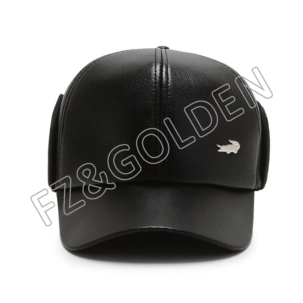 High-Quality Knitted Cap Factory – 
 Winter Warm Mens Leather Winter Cap  – FUZHI
