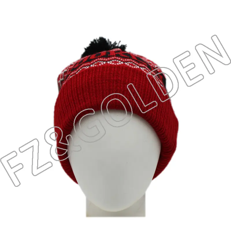 Warm Knitted Hat With Pom (2)