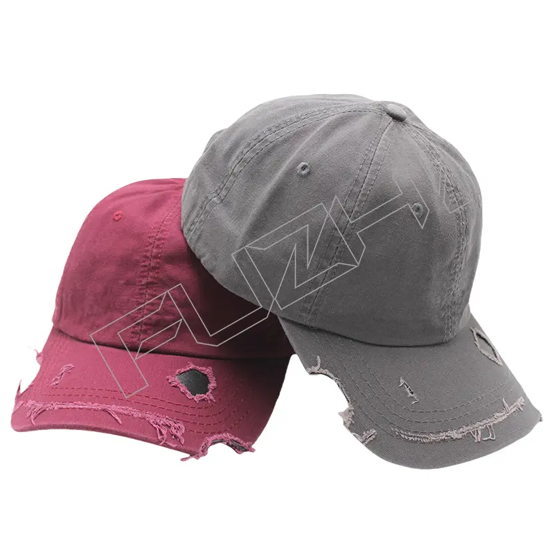 FZBC-6106 New broken hole baseball cap men and women broken washed vintage cap young couple tide washed broken hole cap