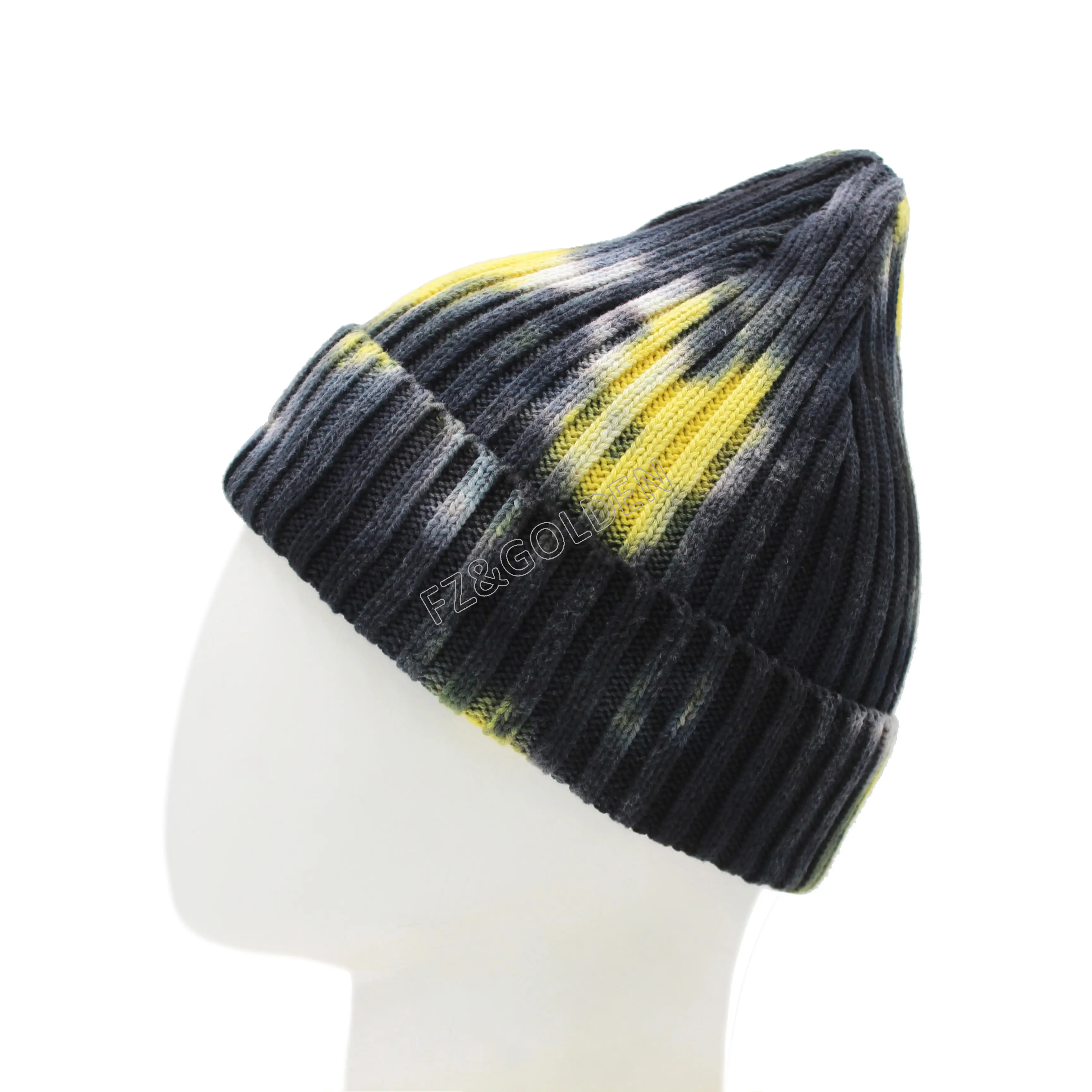 High-Quality Beanie Hats – 
 100% Cotton Tie-dyed Knitted Hat  – FUZHI