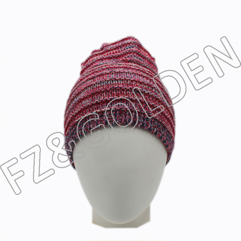 Winter Warm Knitted Pink Beanie Hat for Women