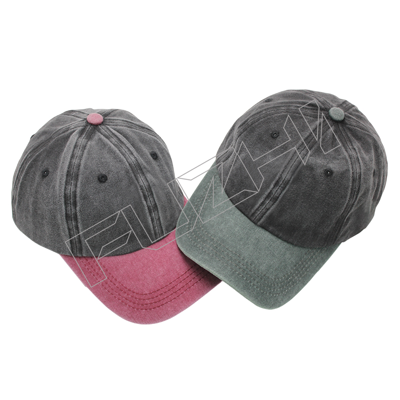 FZBC-6107 Korean fashion brand splicing color washed baseball cap washed vintage cap men and women spring and summer leisure travel riding washed cap