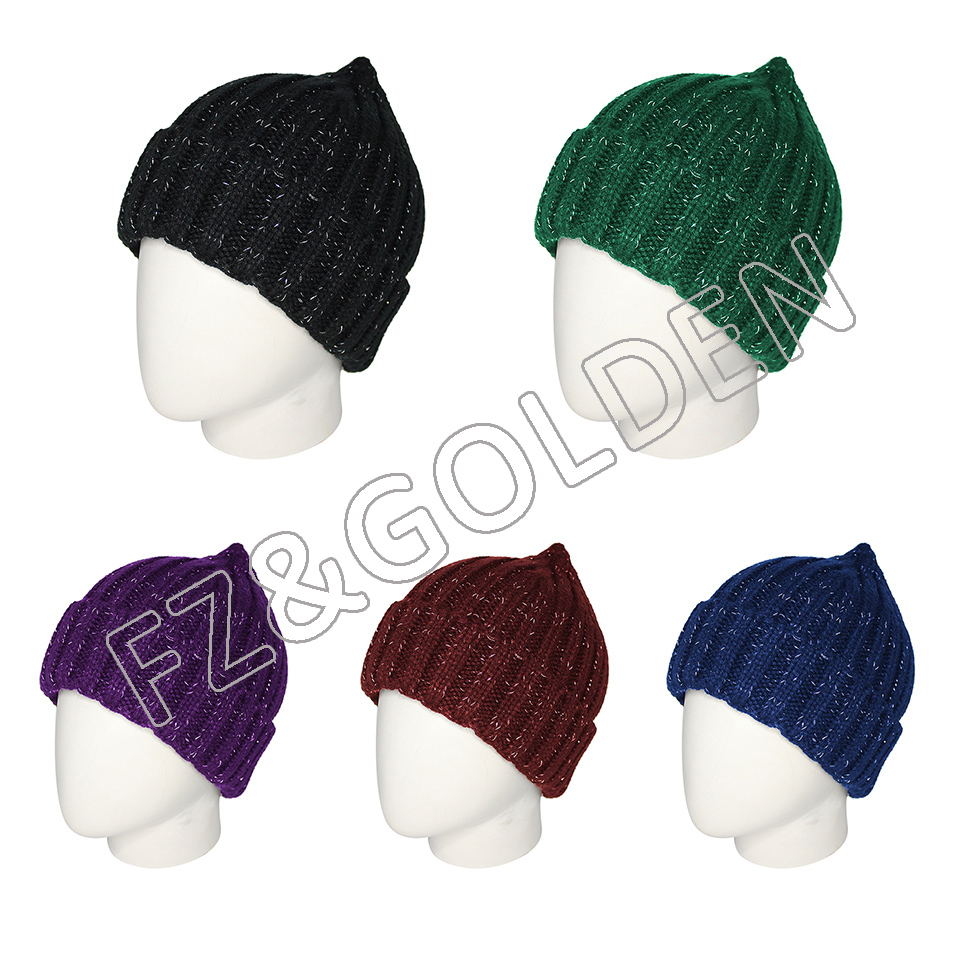 China Pom Beanie Manufacturers - 
 Visibility safe protection luxury knitted toque sports glow in dark reflective beanie hat for night  - FUZHI