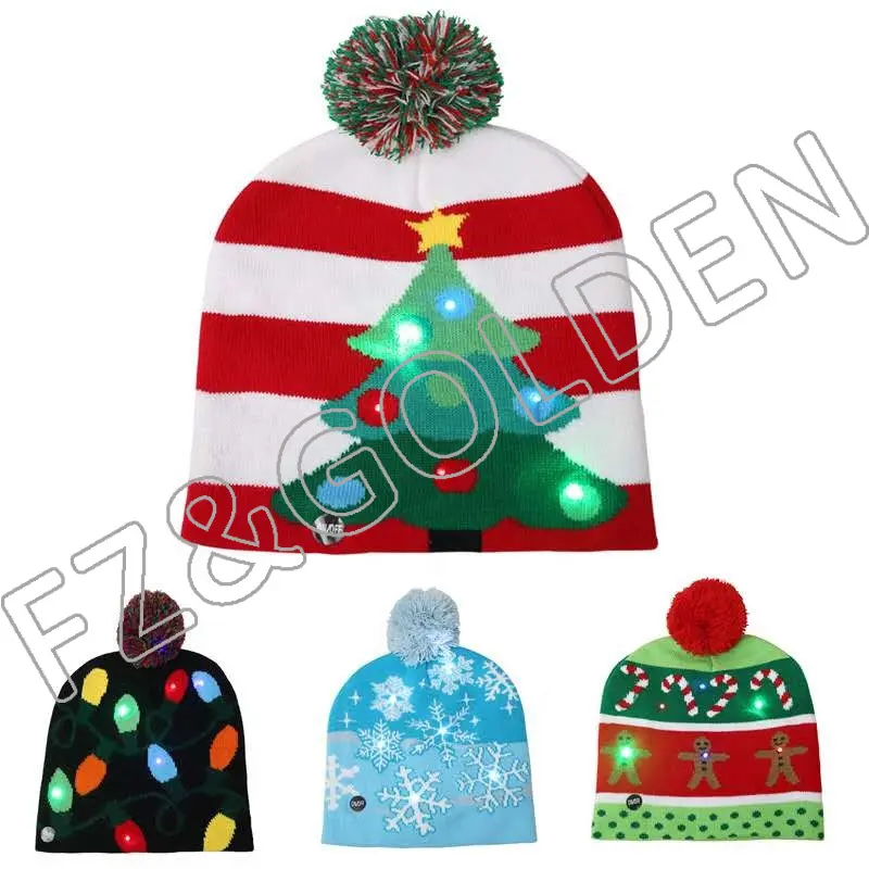 Christmas product Christmas LED Knitted Hat  – FUZHI