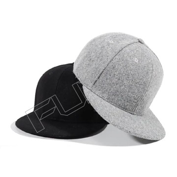 FZBC20250626-3 Premium Custom 6 Panel Embroidery Flannel Wool Two Tone Hats Bulk Applique Snapbac...