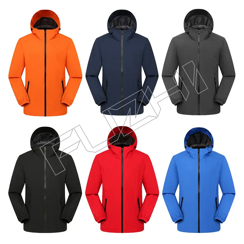 FZJA-1003 Men’s and women’s softshell jacket, sports jackets, solid color hooded coats, spring and autumn windproof and waterproof outdoor mountaineering clothing customized