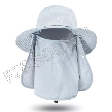FZFH20250626 Outdoor UV Protection Couples Light String Bucket Fishing Sun Hat with Face and Neck...