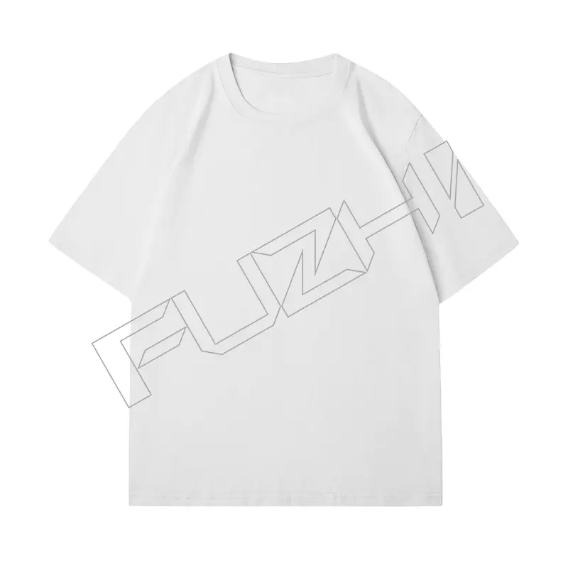 FZTS-1007 Over size T-shirt custom printed logo solid color cotton round neck short sleeve T-shirt with casual loose large size T-shirt