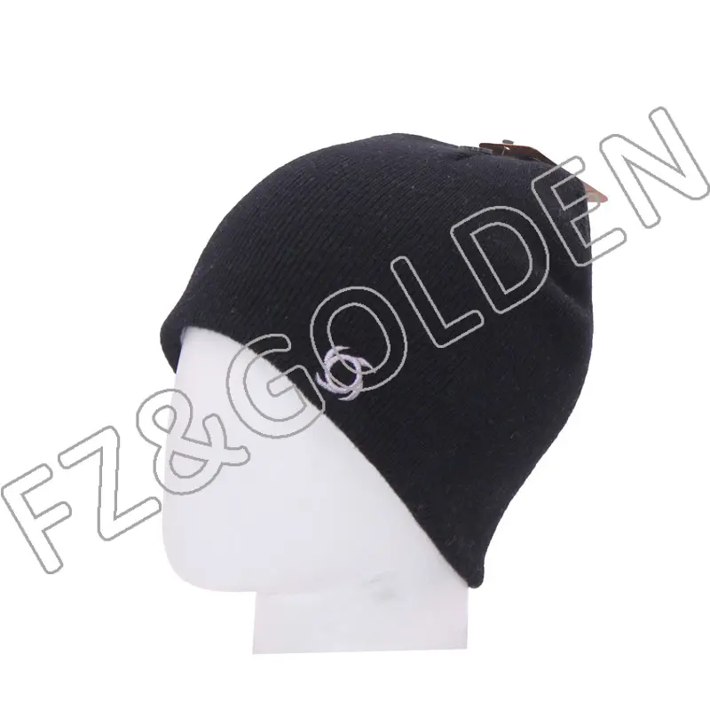 OEM/ODM Tie Dye Beanie Factory – 
 Winter Knitted Embroidered Beanie Hats  – FUZHI
