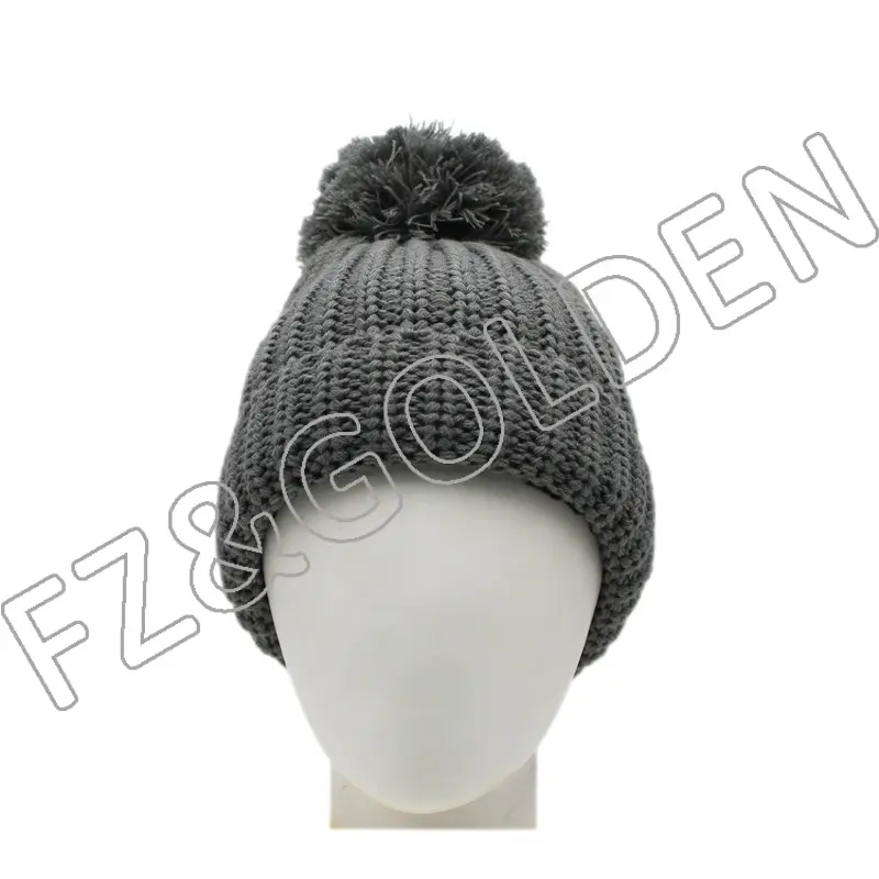 Best-Selling Beanie Hat Manufacturer – 
 Polyester Knitted Hat With Ball  – FUZHI