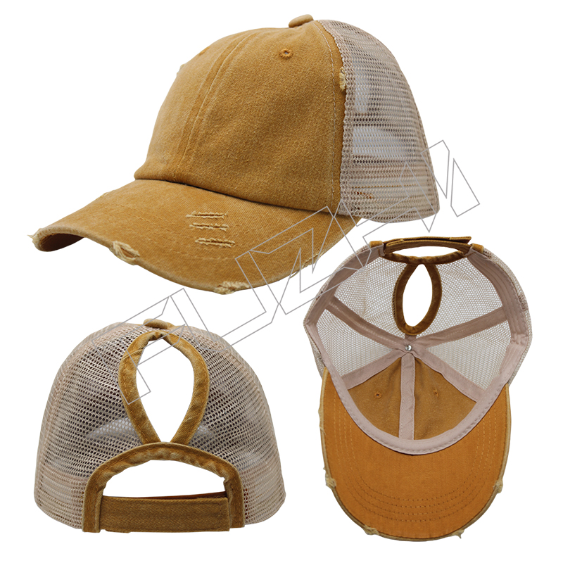 FZBC-6109 New fashion broken trucker washed vintage cap for men and women the same vintage fashio...