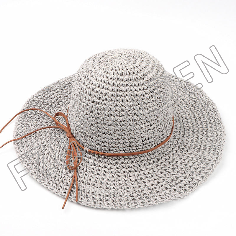 Export Hat Supplier - 
 Women's Sun Wide Brim UPF 50+ Summer Straw Beach Bucket Hat  - FUZHI
