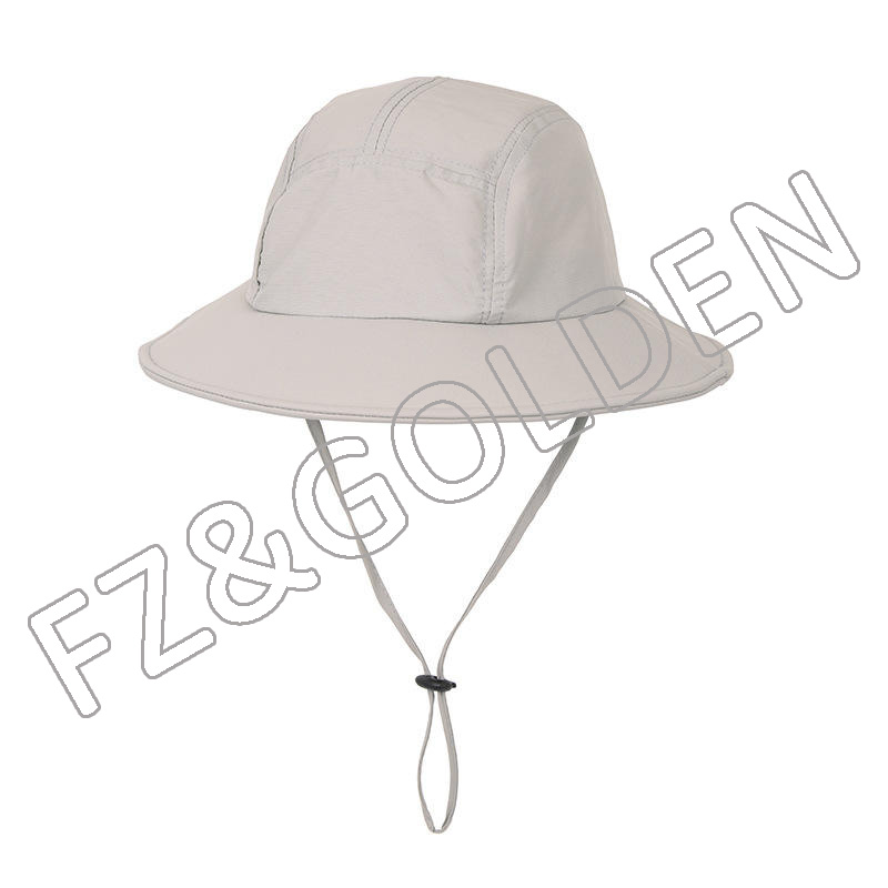 Discount Men Beanie Hat Suppliers - 
 Outdoor fast dry custom logo fisherman hunting bucket hat with strings  - FUZHI