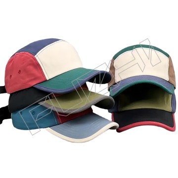 FZBS-5814 Unisex Wholesale 100% Cotton 5 Panel Color Matching Camping Caps with Adjustable Closure