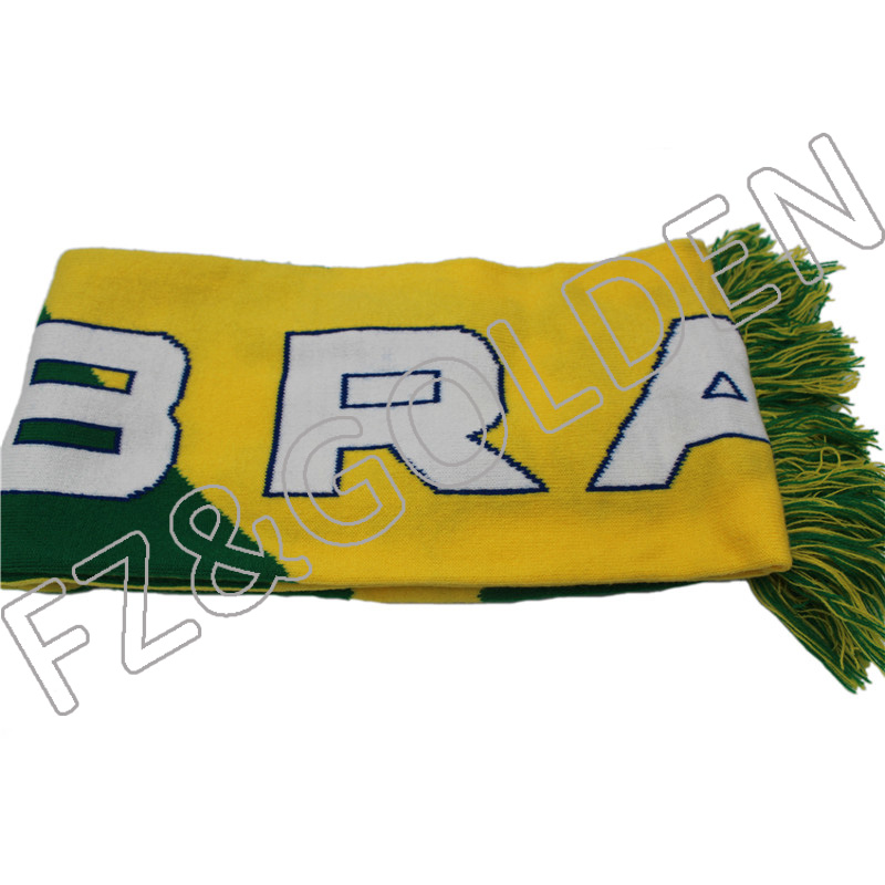 Export Neck Scarf Factory - 
 High Quality Custom Embroidery Knitted Scarf     - FUZHI