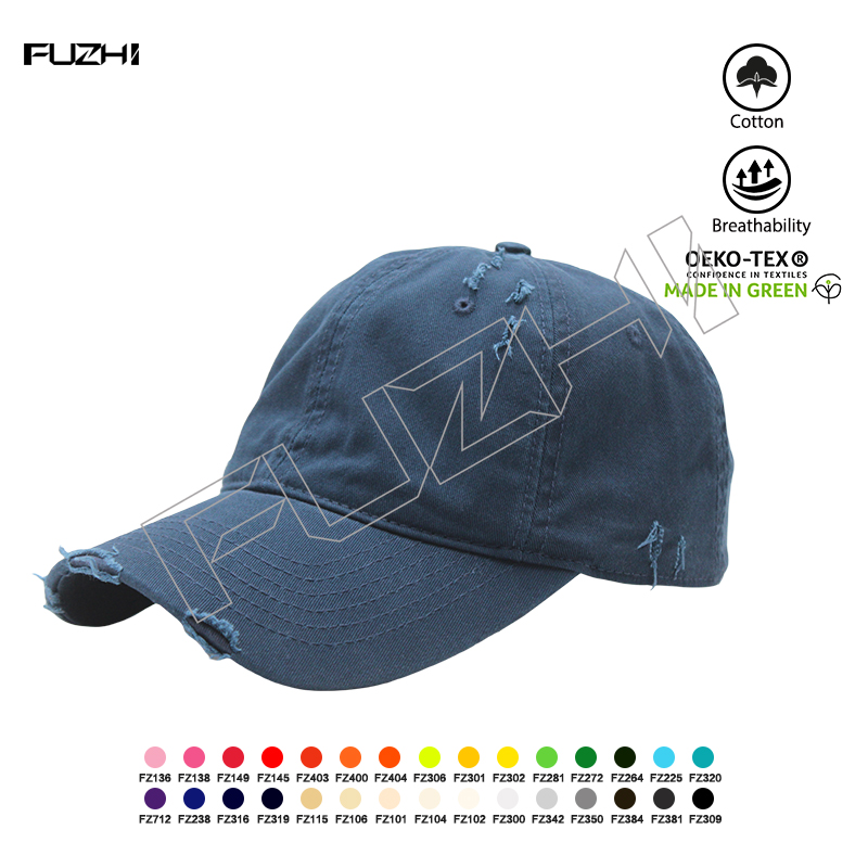 FZBC-6112 New fashion broken washed vintage cap hole washed to make old baseball cap korean version of men and women washed outdoor recreational hole baseball cap