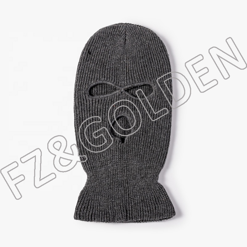 High-Quality Beanie Factory - 
 3 Hole Winter Ski Mask Knitted Balaclava Hat   - FUZHI
