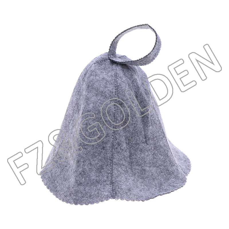 China Beret Hat Supplier - 
 Unisex Russian Banya Hut Helmet Style Hung Loop Head Protection White Women Wool Sauna Hat  - FUZHI