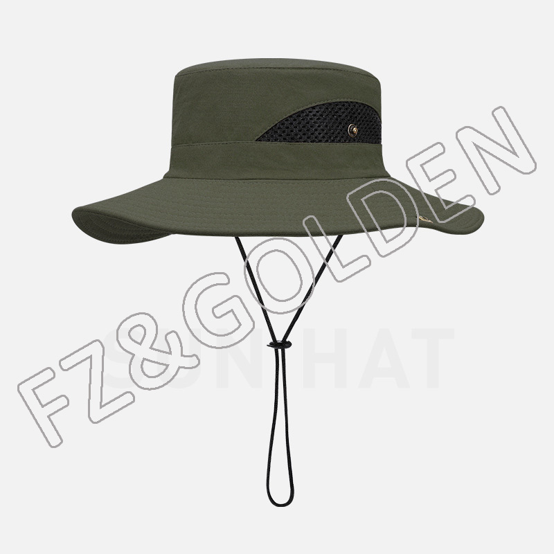 China Kids Hat Supplier - 
 Fishing Windproof UPF50+ UV Protection Beach Mesh Sun Fisherman Bucket Hats  - FUZHI