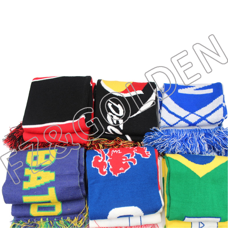 Export Neck Scarf Factory - 
 High Quality Custom Embroidery Knitted Scarf     - FUZHI