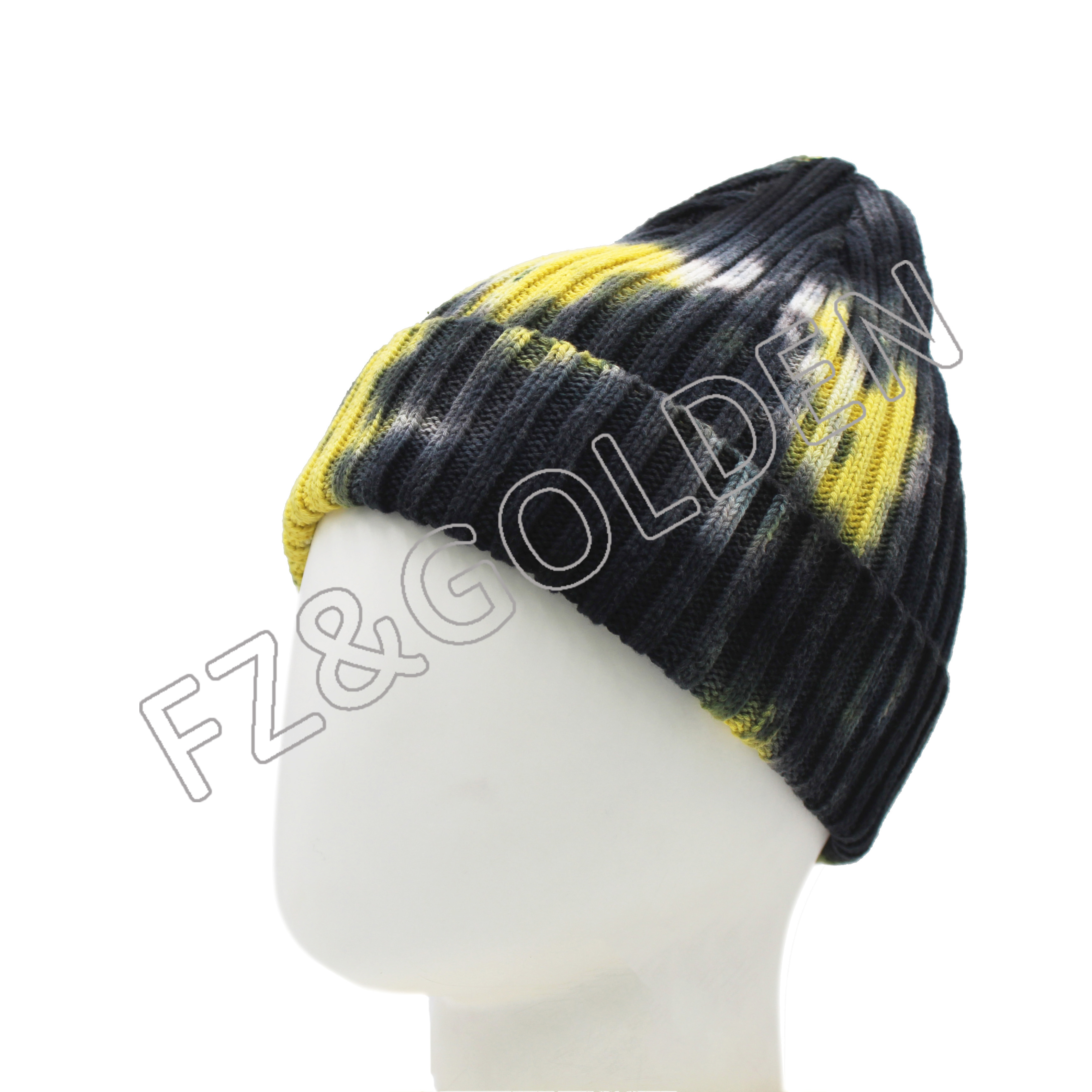 Export Organic Beanies Supplier - 
 100% Cotton Tie-dyed Knitted Hat  - FUZHI