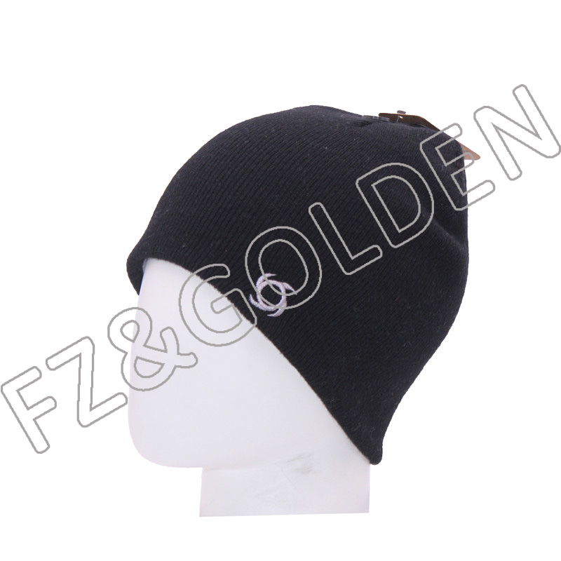 Discount Pom Pom Beanie -   Winter Knitted Embroidered Beanie Hats  - FUZHI