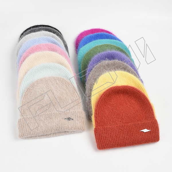 Hot Selling Winter Unisex Knitted Caps All Over Jacquard Custom fashion winter furry knitted mohair beanie hat cap