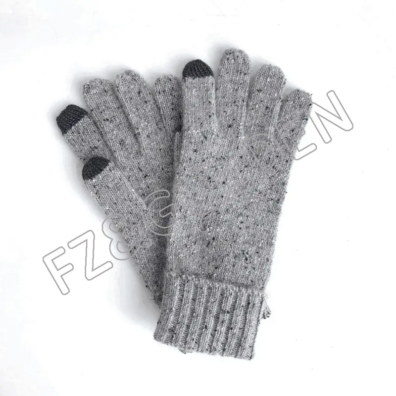 FZWG20250626 Custom Logo Warm Women Winter Knitted Luxury Knit 100% merino wool gloves