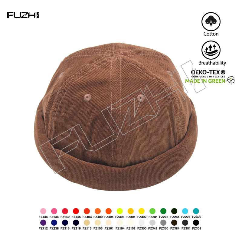 FZDL-1007 Fashion art casual dairy life corduroy bowler hat skull cap melon skin hat