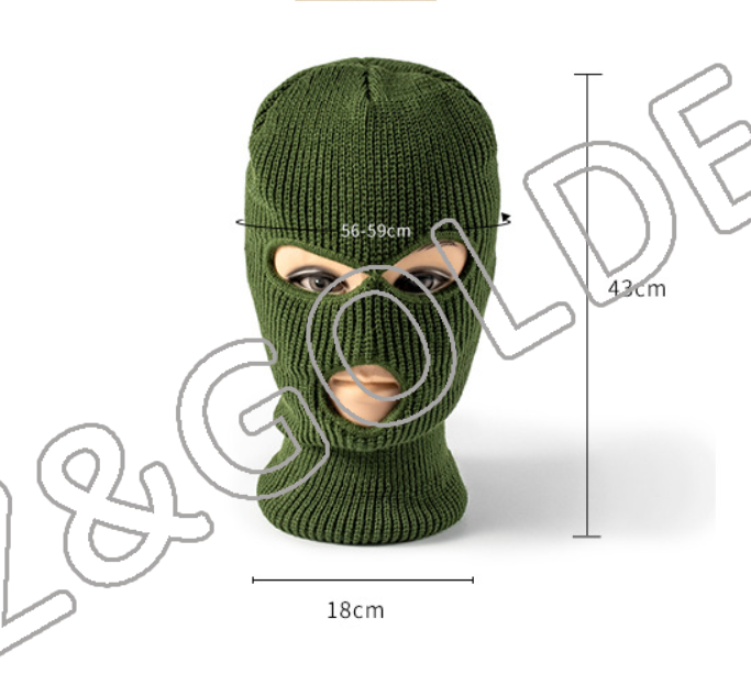 High-Quality Beanie Factory - 
 3 Hole Winter Ski Mask Knitted Balaclava Hat   - FUZHI