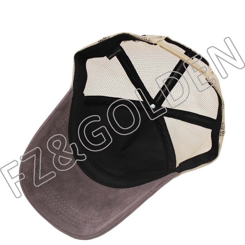 High-Quality Military Cap Manufacturers - 
 5 Panel Flannel+Mesh Trucker Cap   - FUZHI
